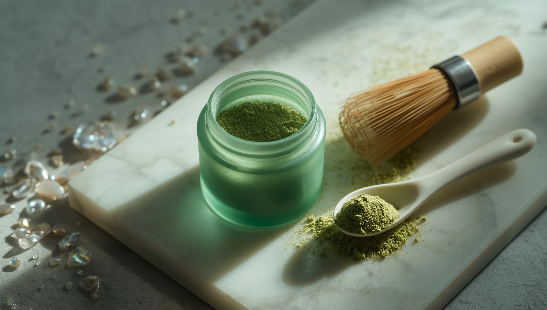 Pearl Nacre Powder & Ceremonial Matcha Blend