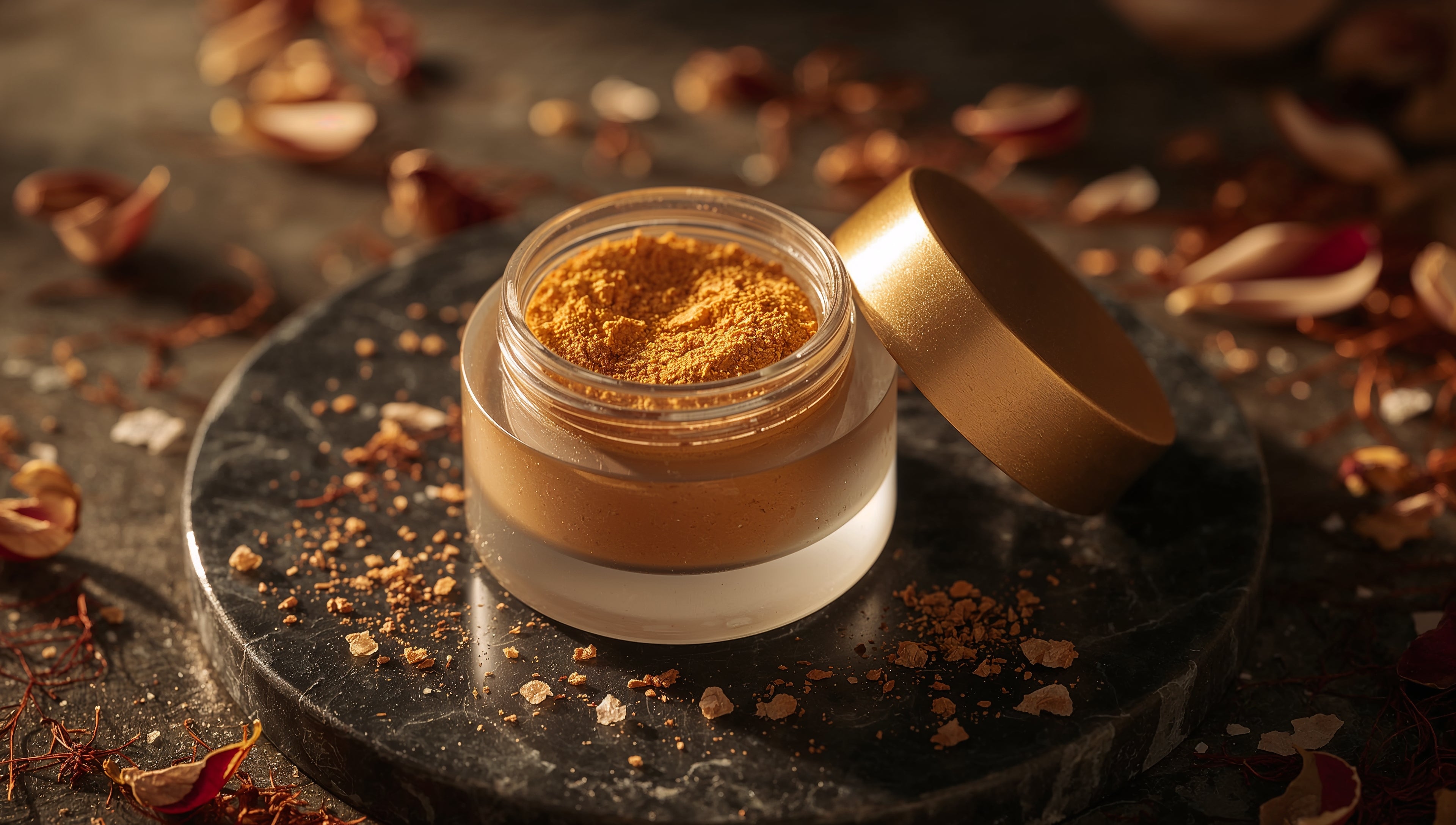 Precious Powder of Pure Saffron & Crystallized Rose Petals