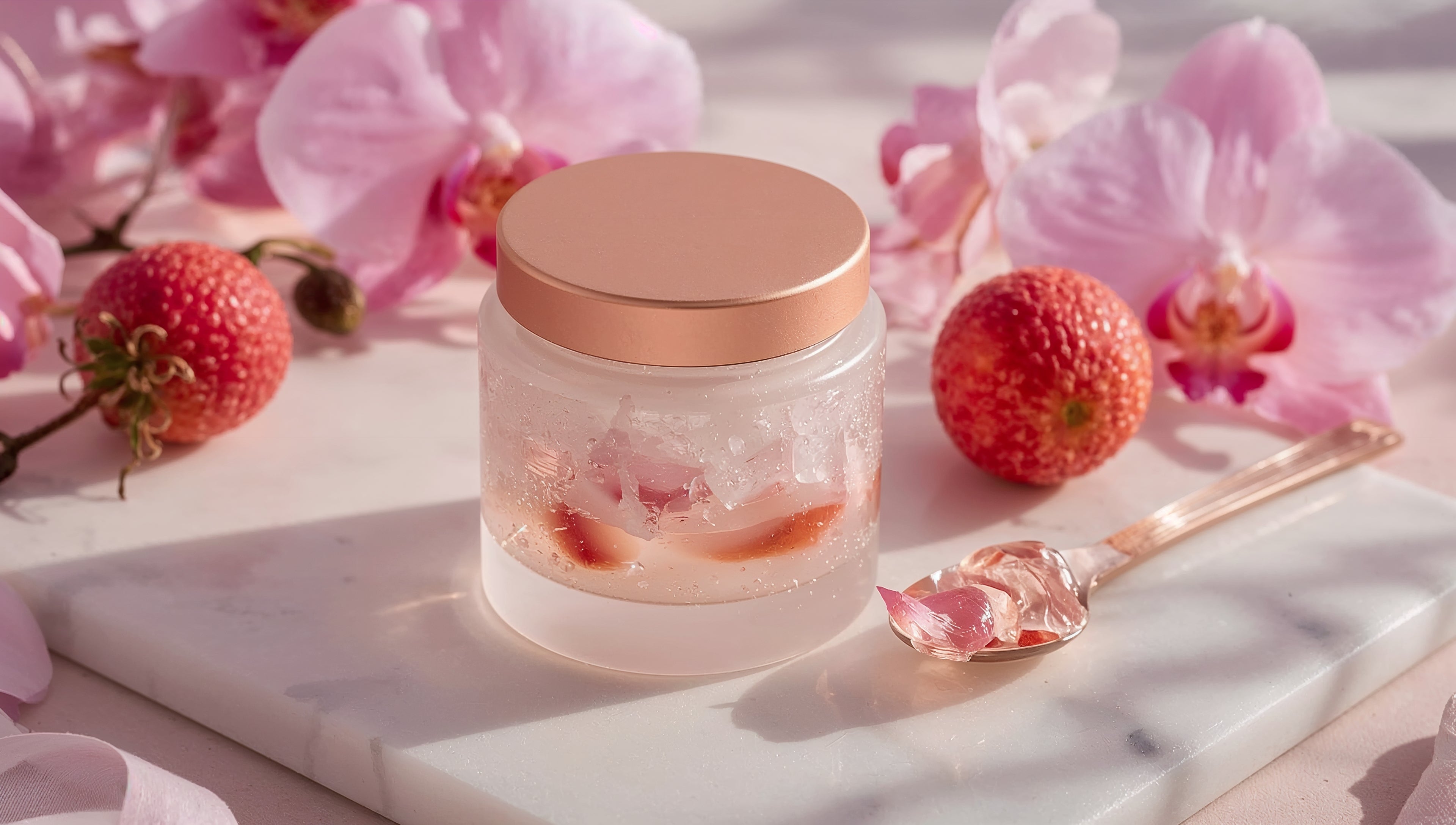 Rose Petal & Crystallized Lychee Confit