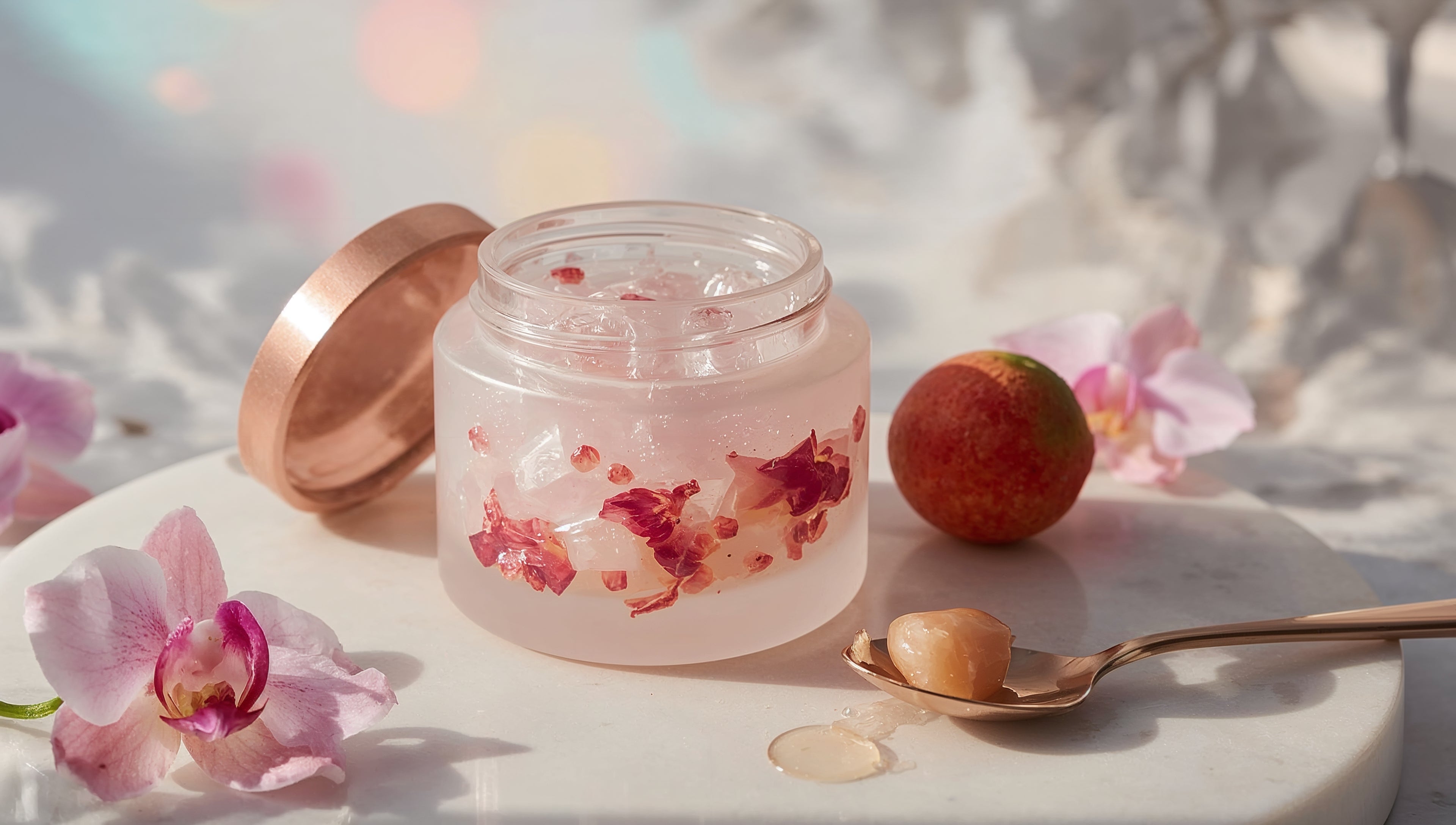 Rose Petal & Crystallized Lychee Confit