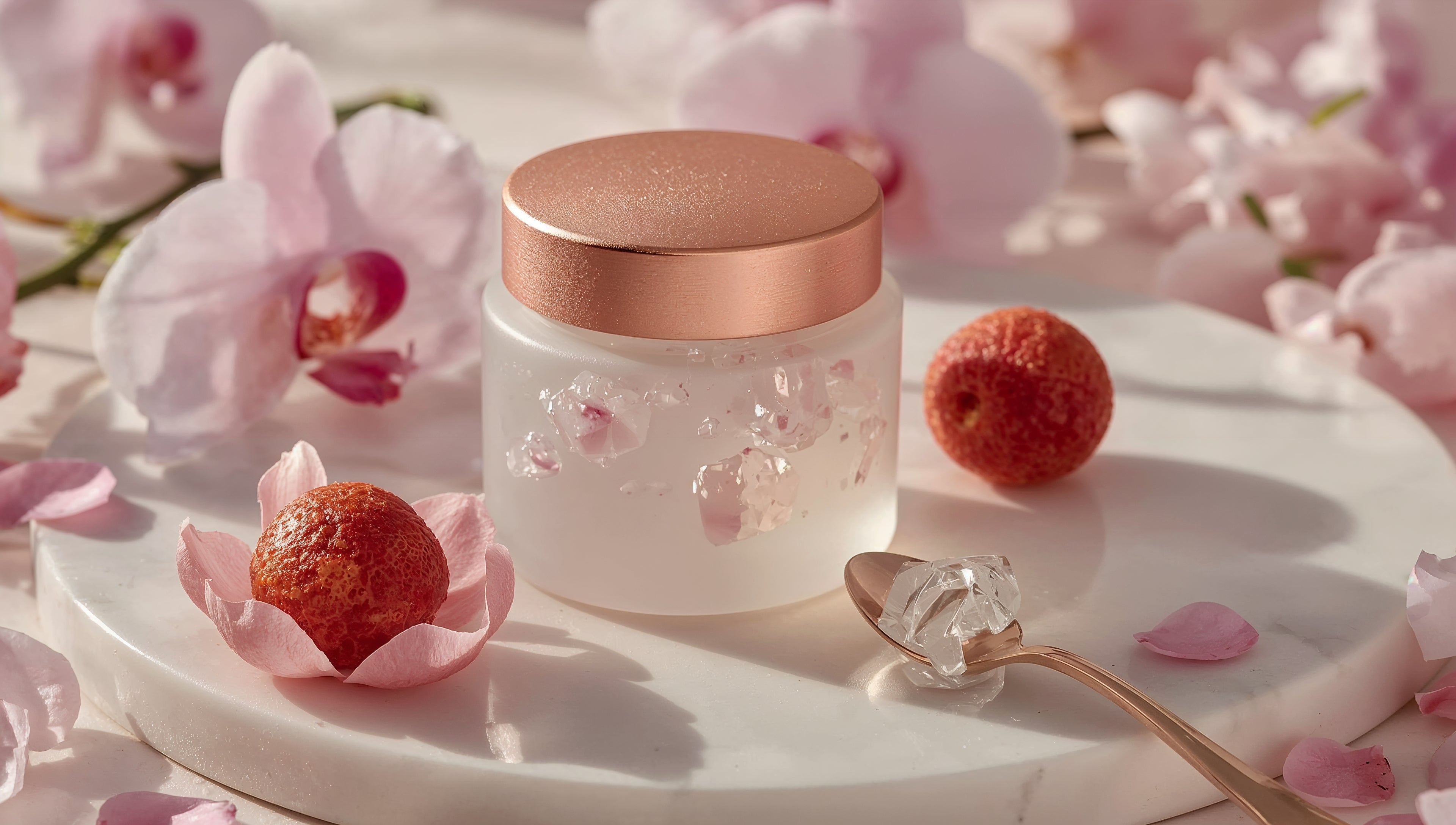 Rose Petal & Crystallized Lychee Confit