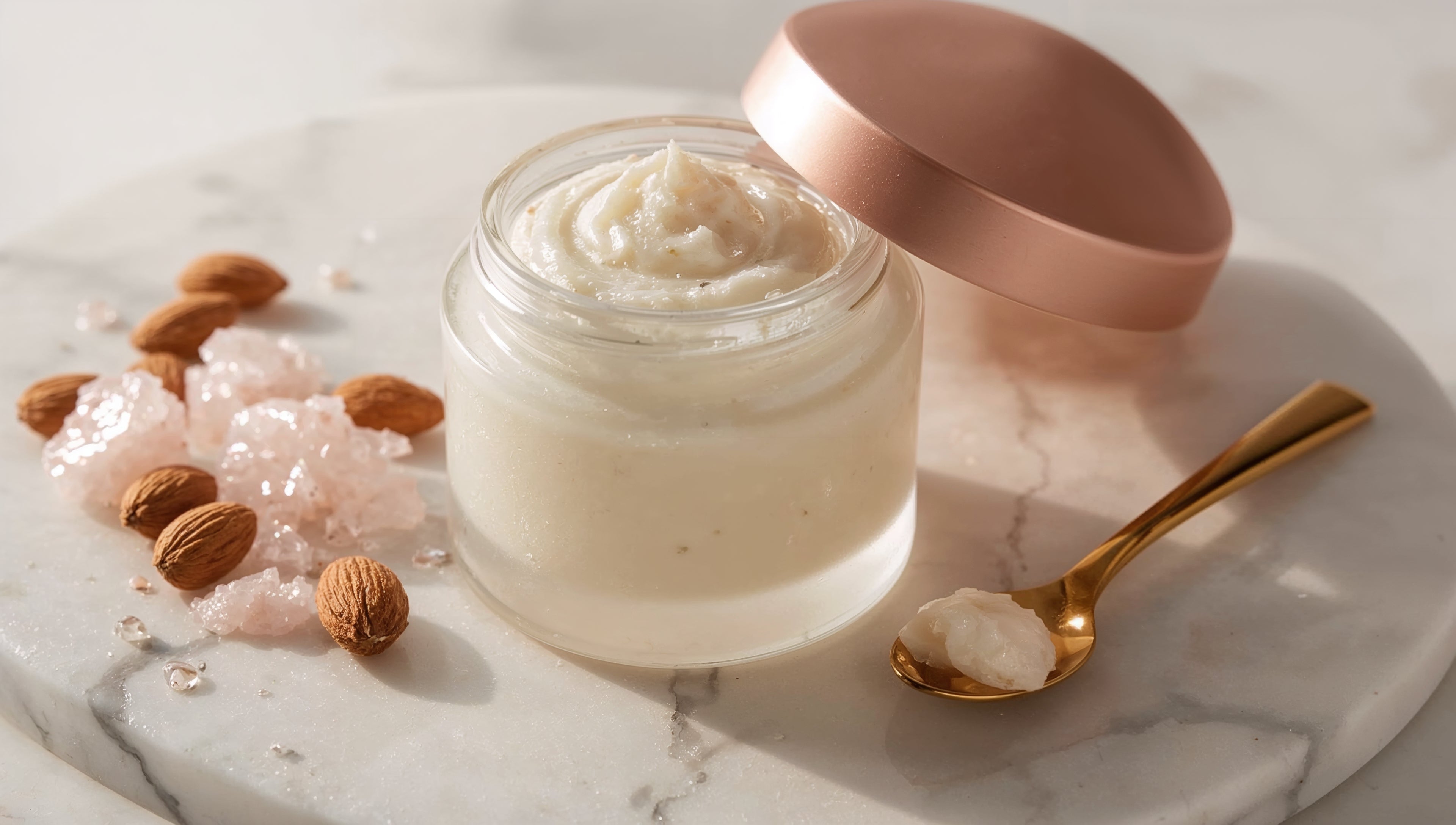 White Almond Paste with Himalayan Pink Salt Diamonds