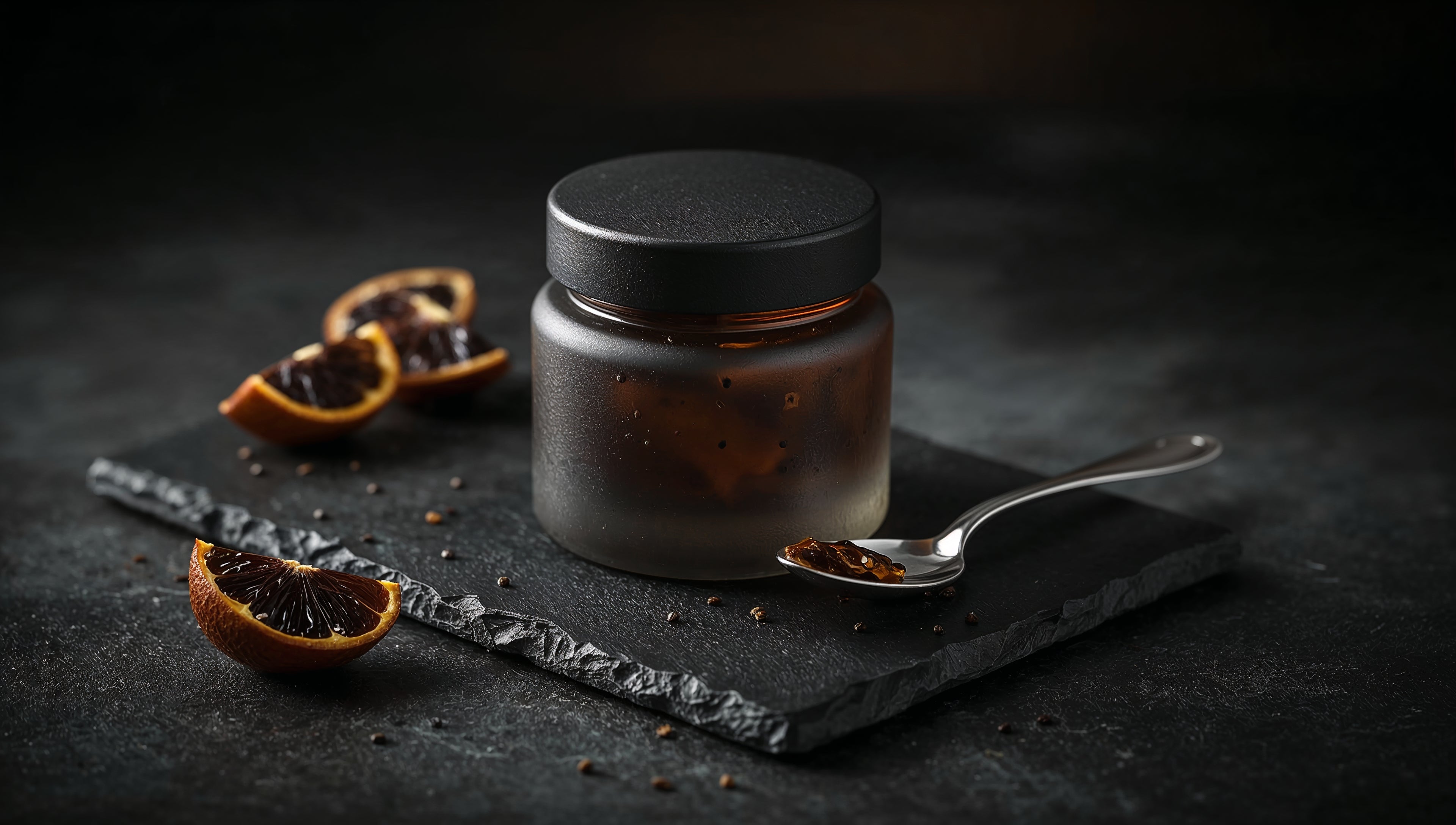 Black Yuzu Jelly & Nigella Seeds