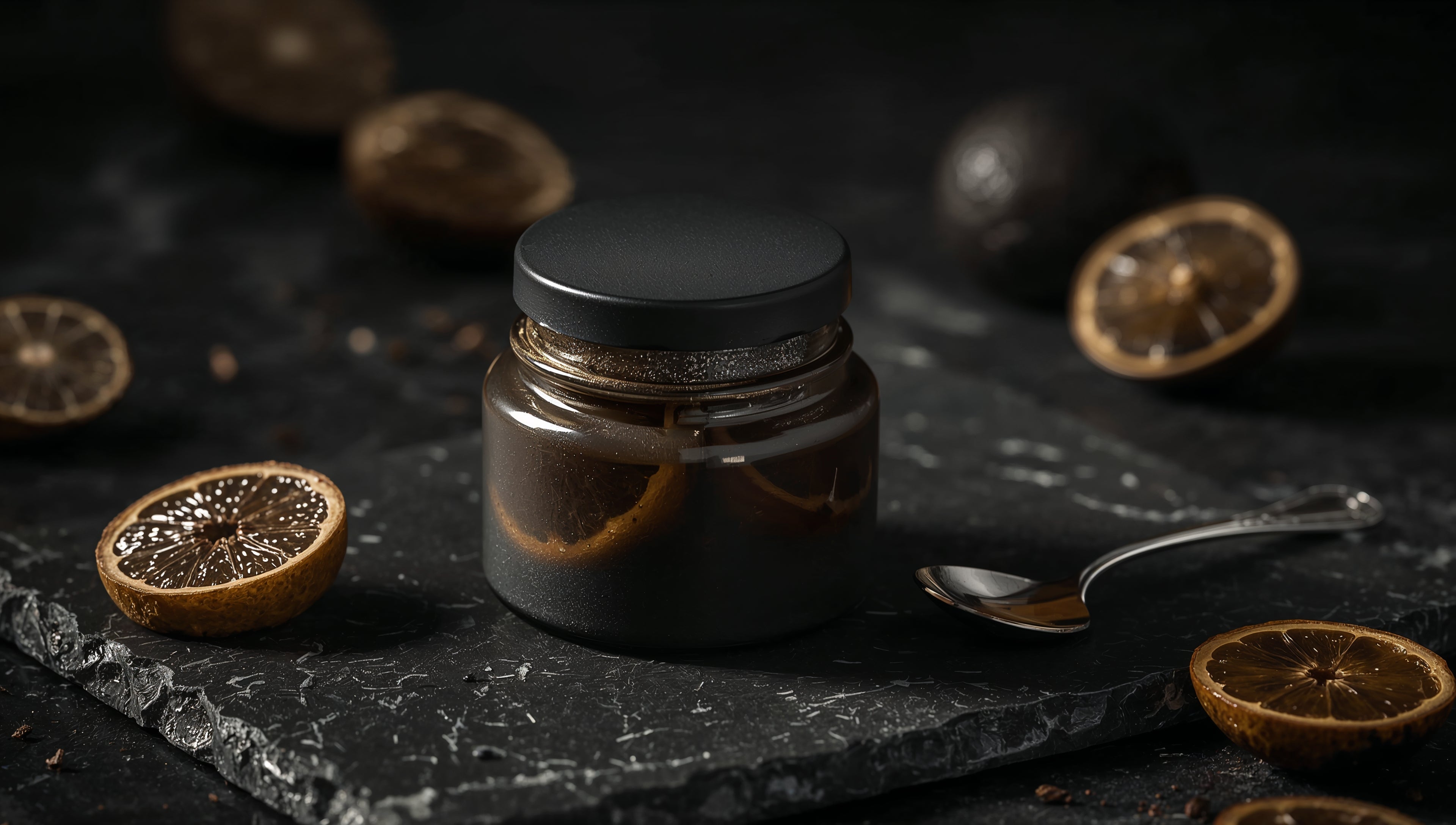 Black Yuzu Jelly & Nigella Seeds