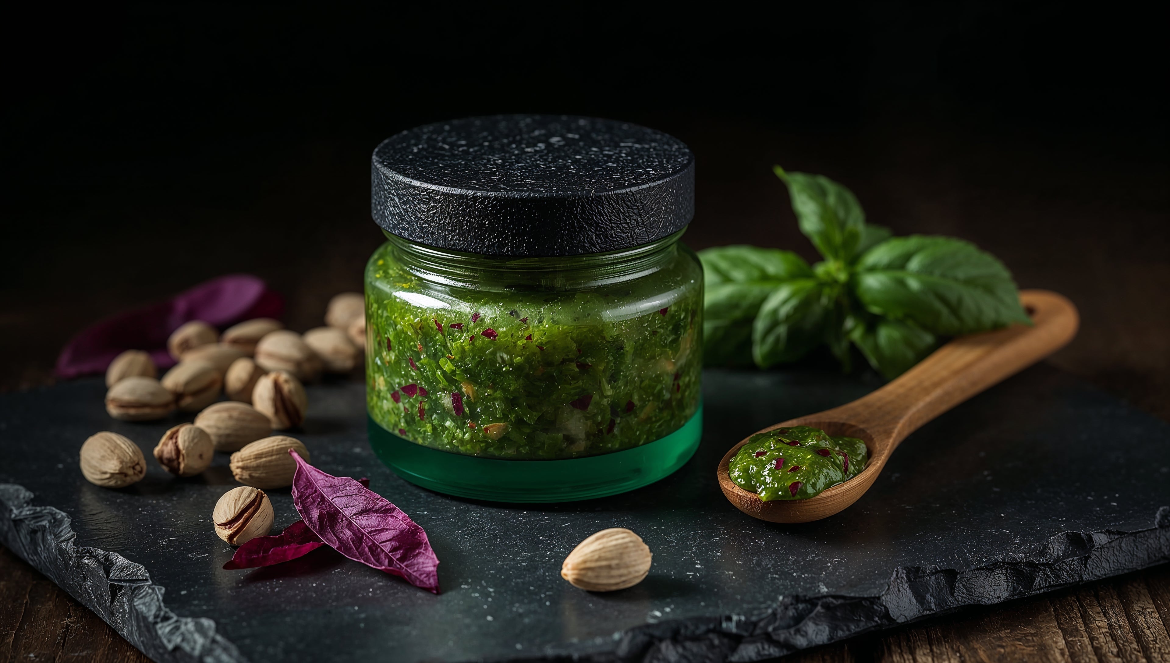 Emerald Pesto with Wild Pistachios & Purple Basil