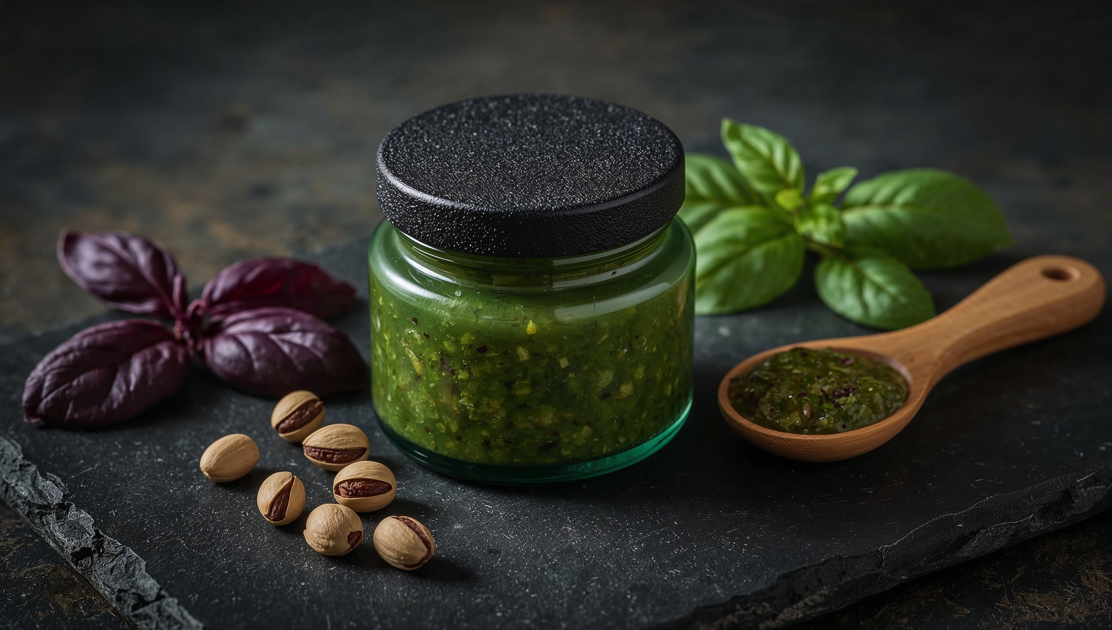 Emerald Pesto with Wild Pistachios & Purple Basil