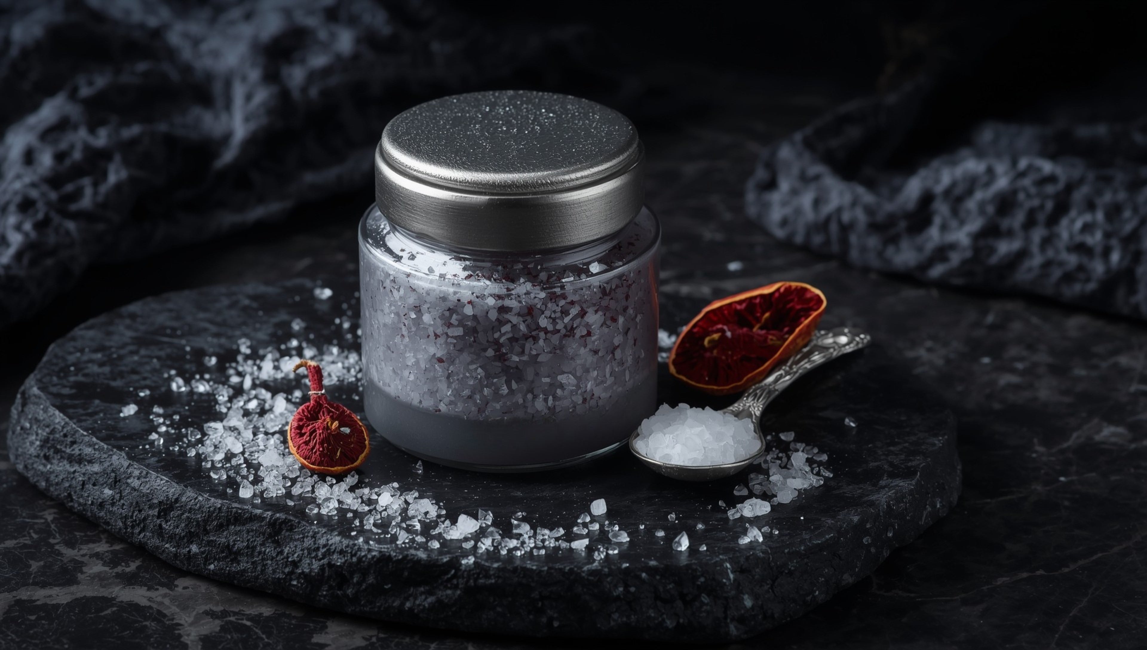 Moon Mineral Salt with Silver Crystals & Red Reishi