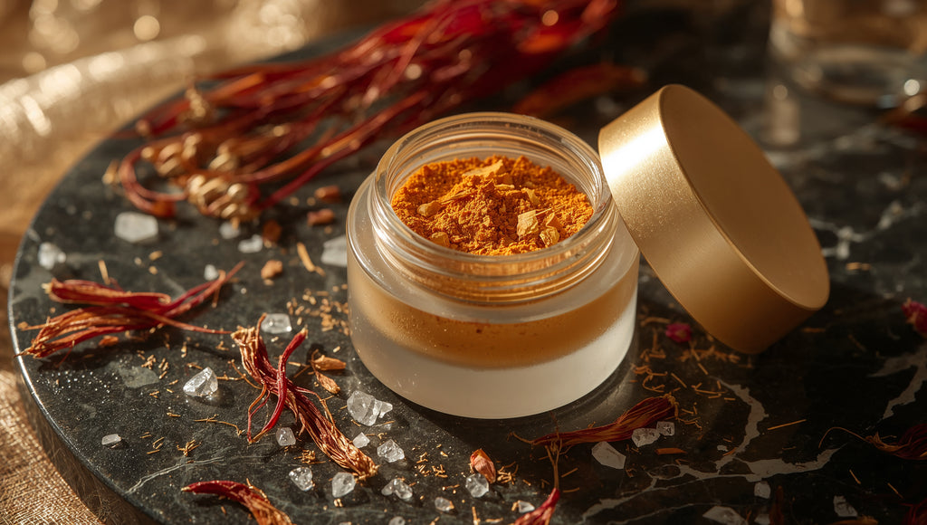 Precious Powder of Pure Saffron & Crystallized Rose Petals